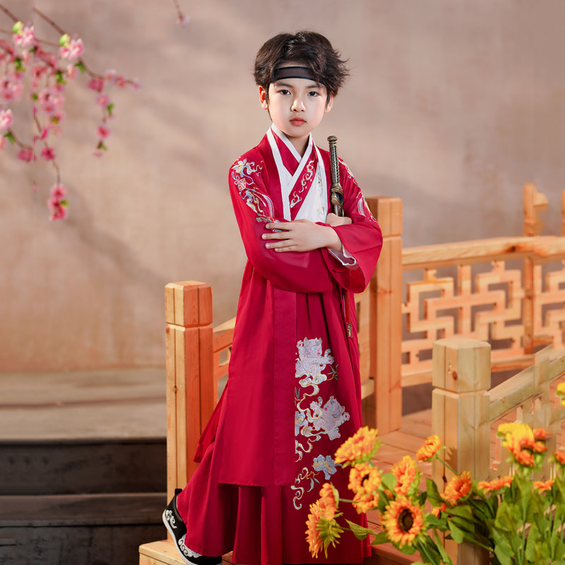 儿童汉服男童小男孩古装超仙中国国风唐装公子唐装