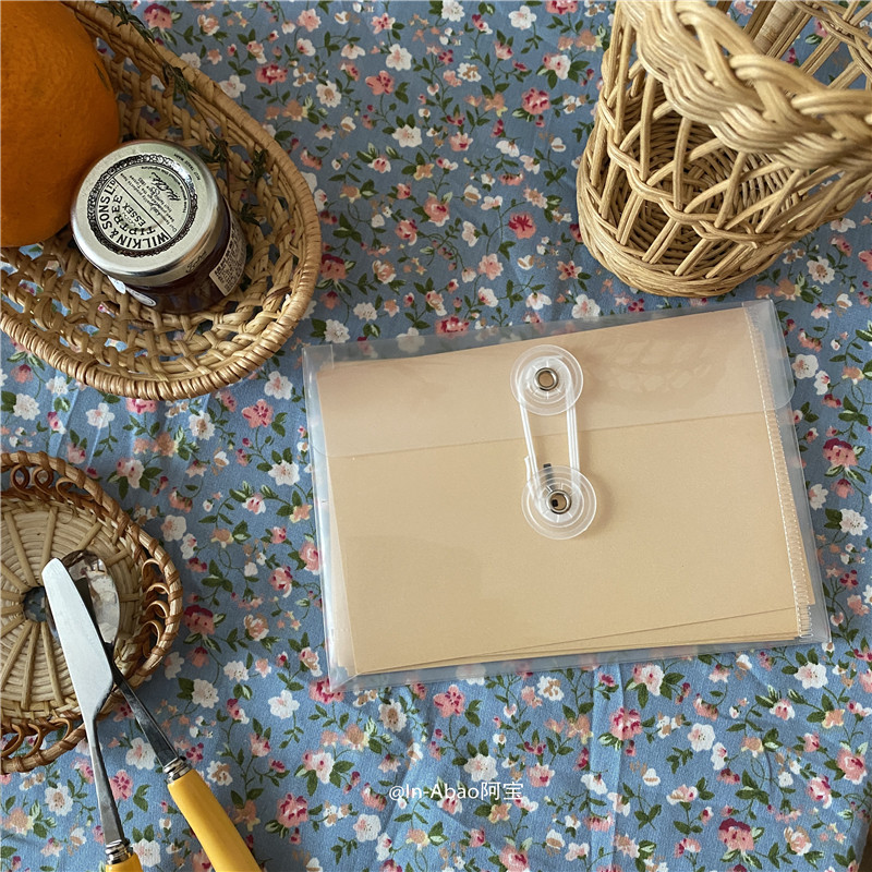 阿宝自制韩国ins同款绕线透明文件票据手账文件夹