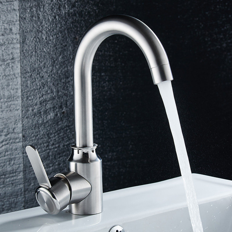 洗脸盆水龙头冷热304不锈钢卫生间洗手盆台上盆浴室单孔面盆龙头