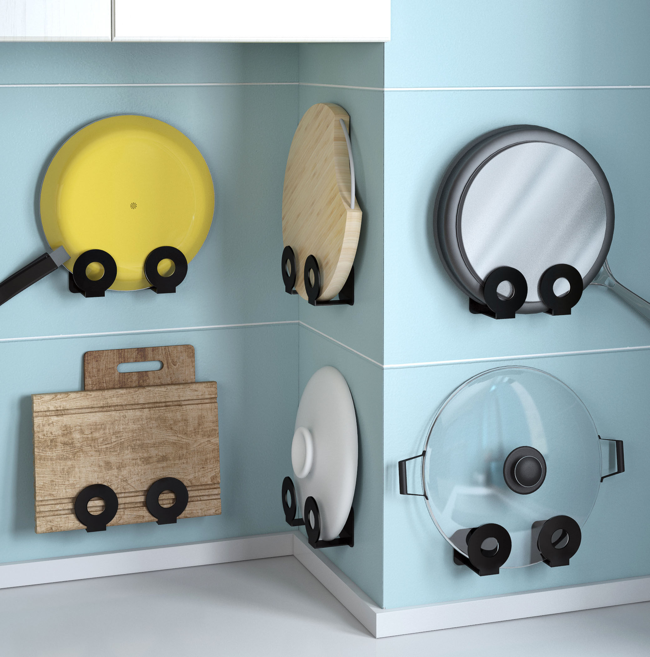 锅盖架壁挂厨房置物架免打孔放锅盖的架子菜板案板钻板收纳不锈钢