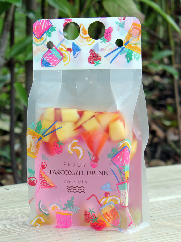 一次性饮料袋果汁自封袋手提打包袋奶昔创意水果茶奶茶饮品包装袋