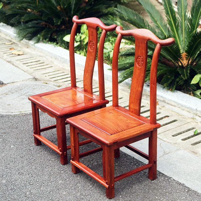 椅子红木家具缅甸花梨餐椅官帽红木大果紫檀大号普通餐椅