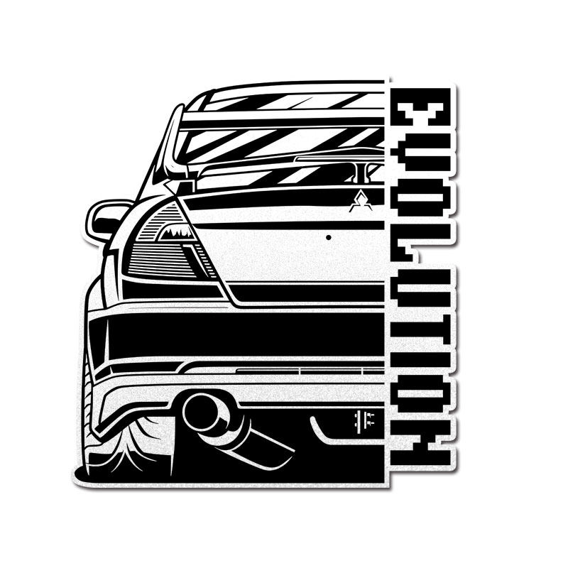 jdm日系supra三菱evo思域改装车反光汽车贴纸汽车装饰贴