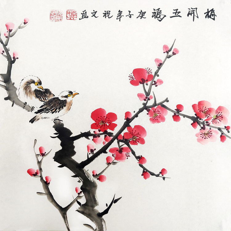 特价促销手绘国画写意水墨花鸟画客厅玄关小品国画