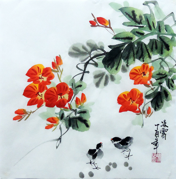 特价促销手绘真迹国画写意水墨花鸟画客厅玄关国画