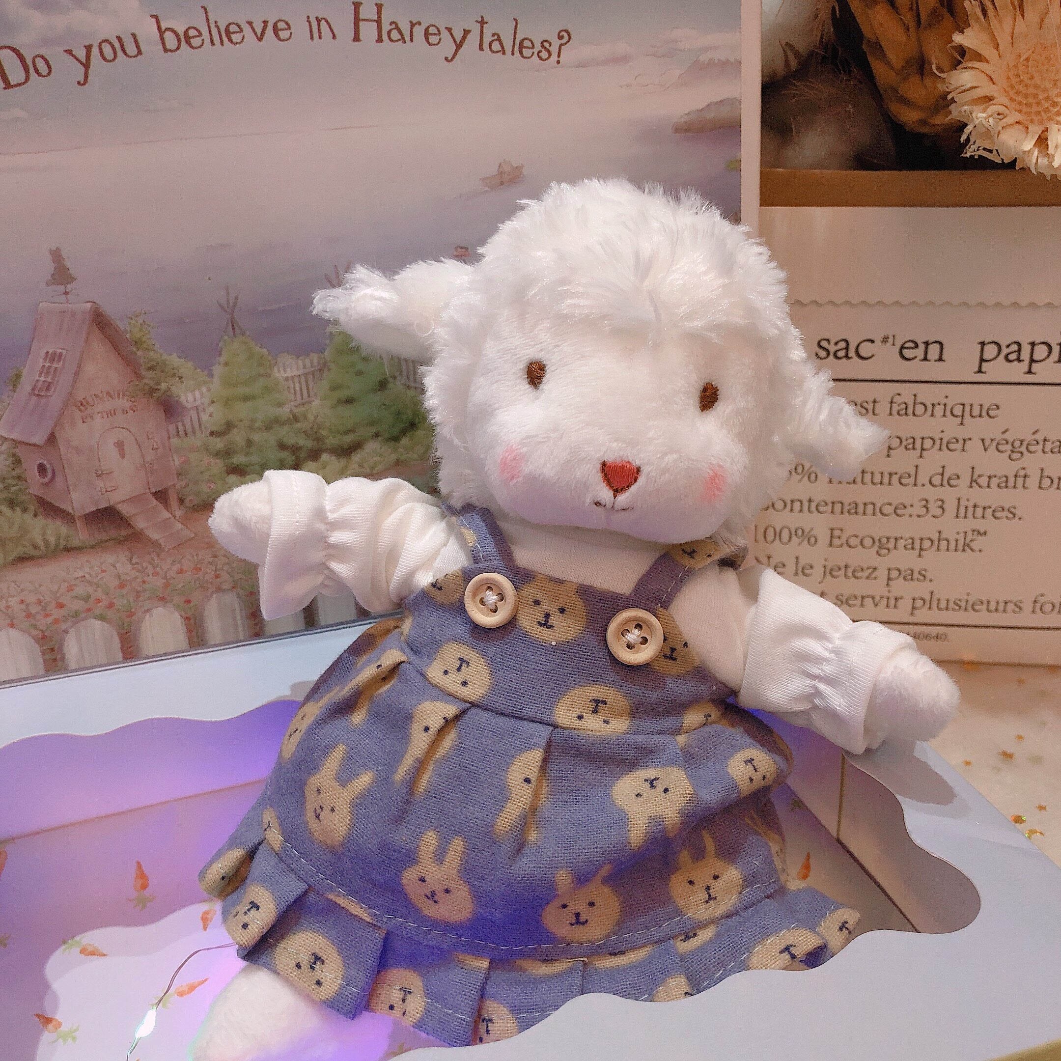 美国bunnies by the bay小羊公仔抖音网红小坐羊玩偶毛绒女生玩具