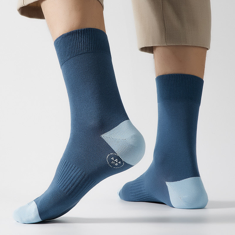 恒源祥袜子袜子男男士中筒筒袜春秋纯棉长筒全棉中筒袜