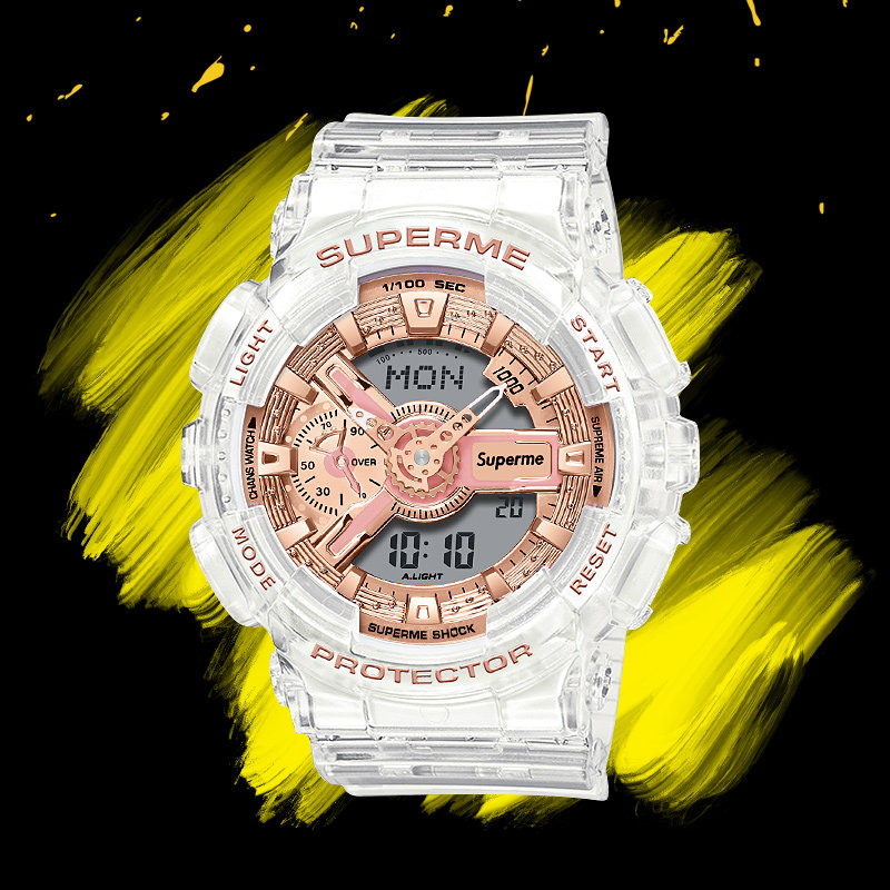 superme联名运动手表男士防水机械青少年情侣初中国产腕表