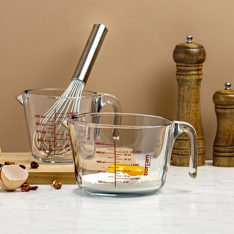 原装进口土耳其钢化玻璃量杯刻度厨房烘焙家用牛奶奶杯量勺