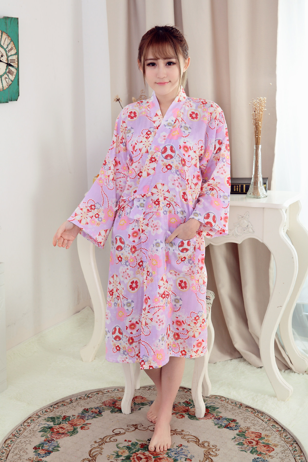 家居服萌萌哒日式和服樱花樱花兔兔子睡裙睡衣袍子睡裙