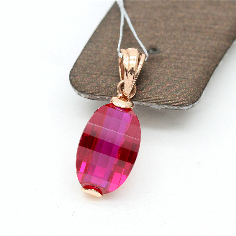 新品推荐特惠俄罗斯紫金吊坠镶嵌红色元宝彩金金时尚颈饰