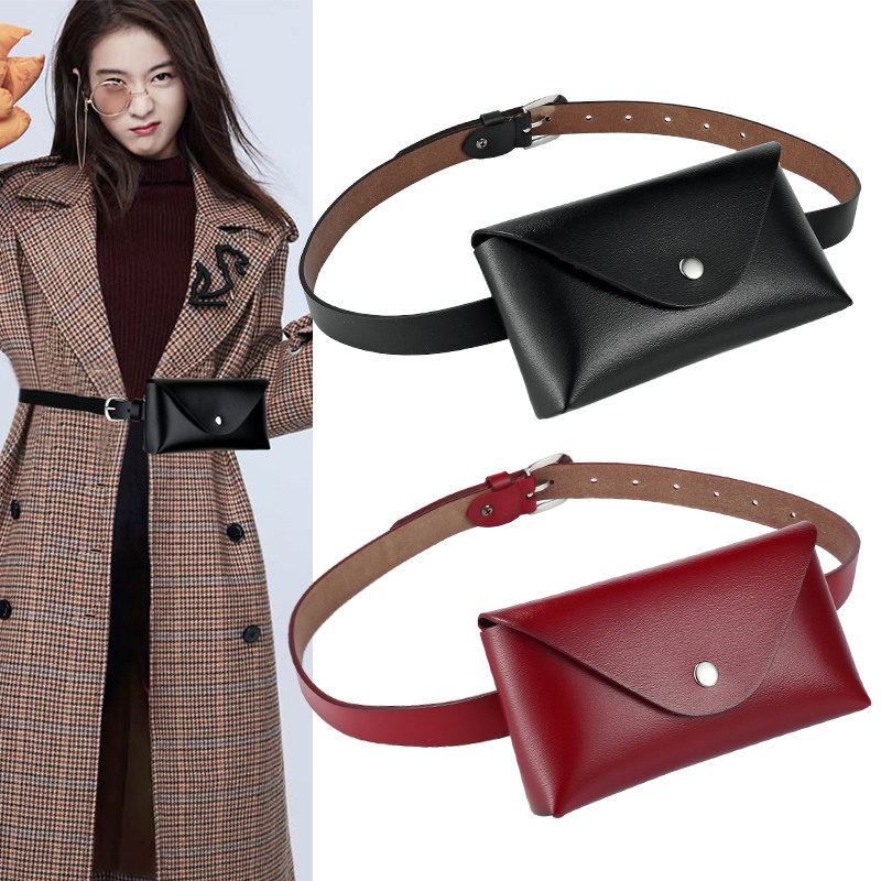 真皮手机腰包时尚百搭装饰西装大衣腰带