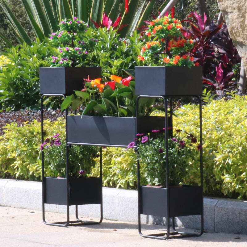 花架北欧简约铁艺落地户外走廊酒店商场盆景花架