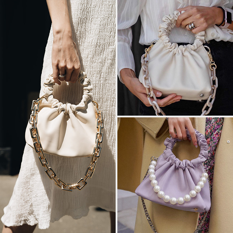 代购美国verafied真皮云朵饺子褶皱腋下女包单肩通用款女包