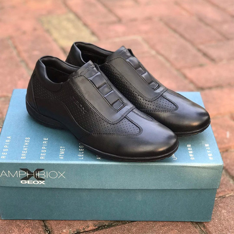 geox健乐士男鞋春季低帮轻便透气的运动休闲舒适时尚真皮百搭男鞋