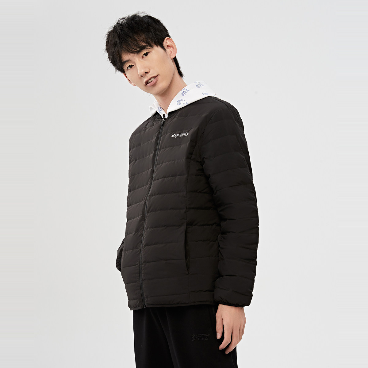 discovery秋冬新款时尚羽绒服户外保暖轻便超轻短款羽绒衣