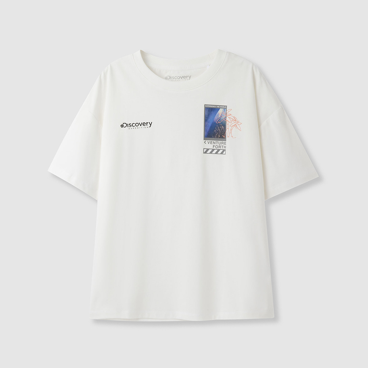 抗菌上衣体恤半袖夏季大码女装t恤宽松年新款discovery纯棉短袖