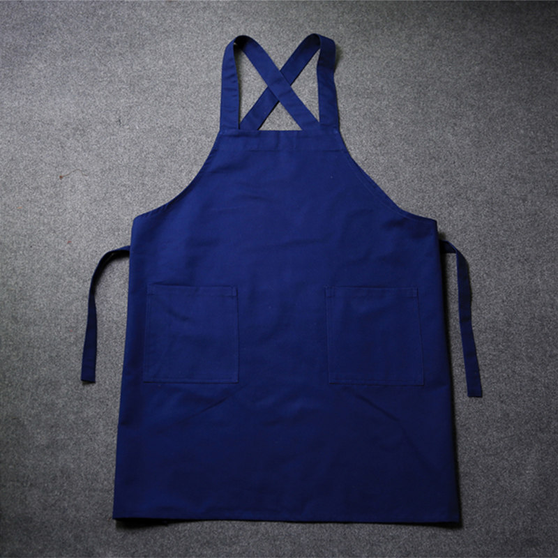 交叉围裙做饭炒菜防护衣厨房咖啡店花店宠物店服务员广告印字logo