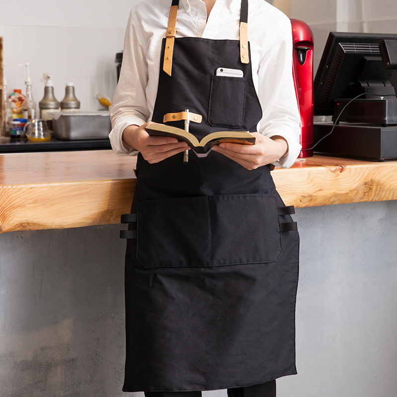 北欧咖啡师围裙定制logo烘焙蛋糕奶茶店员制服咖啡厅工作服