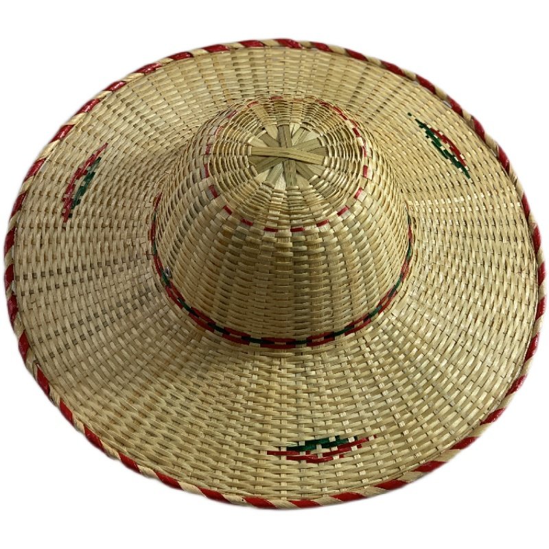 手工竹编越南斗笠时尚简约跳舞道具大檐草帽男士帽子