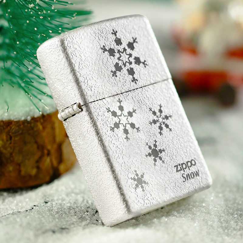 打火机zippo正版原装韩版镀银雪花一三五朵纯洁爱情情人节礼物
