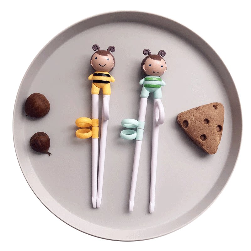 可爱蜜蜂熊猫儿童宝宝训练学习练习辅助筷子儿童筷子