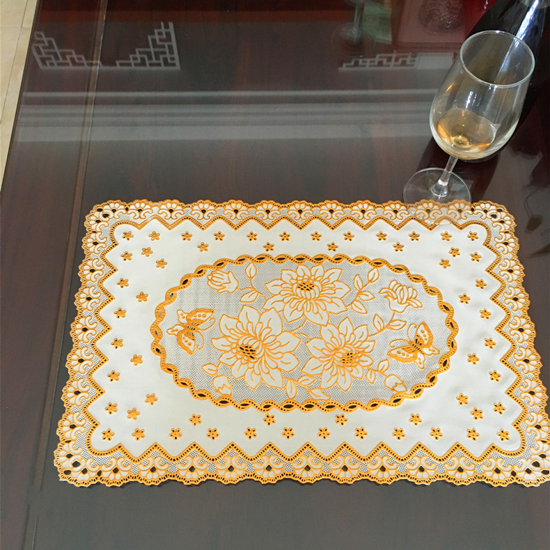 欧式西餐烫金杯垫pvc防烫隔热防水烟灰缸花盆餐垫