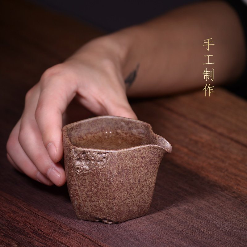 吉羊用具鲨皮原矿制作手工制手工茶道紫砂壶宜兴紫砂公道杯