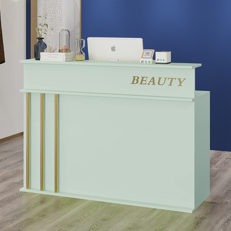 简约收银台店铺小型服装店美甲理发母婴美容院吧台收银台