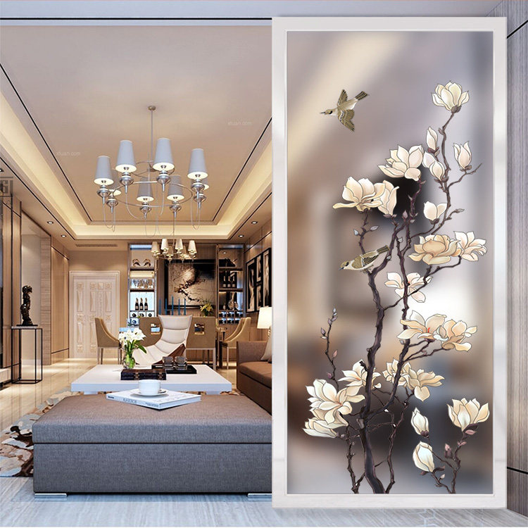 长虹钢化雕刻艺术立体瓦楞喷砂压花波纹白水艺术玻璃