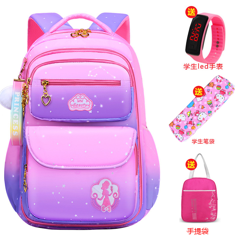 书包耐用耐脏便宜好看二年级护肩小学生公主多层书包