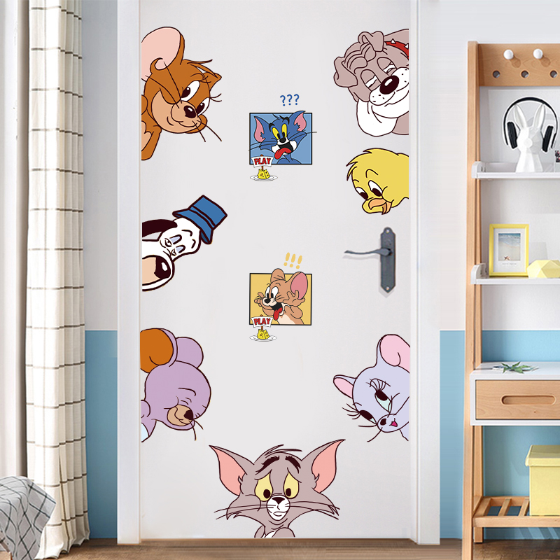 猫和老鼠卡通贴纸儿童动画汤姆杰瑞杰瑞鼠鼠年个性墙贴