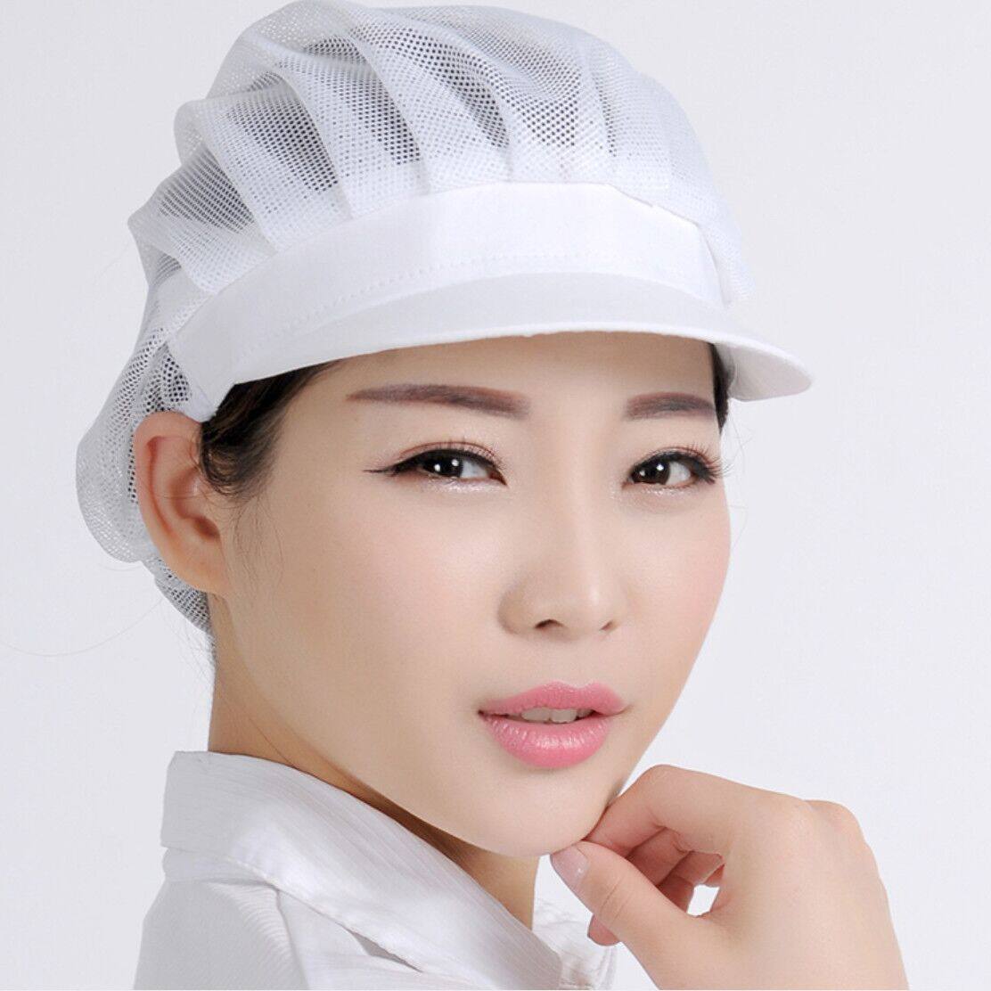 厨师工作帽酒店餐厅厨房食堂红边布帽白蘑菇帽厨工帽子男女士