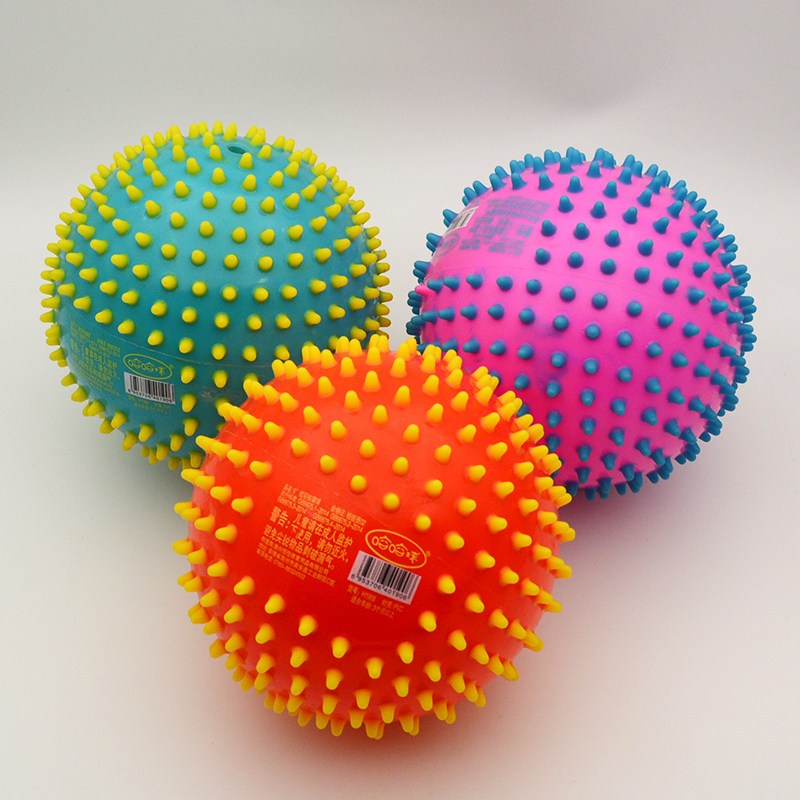 迪克炫彩按摩球儿童感统训练充气伊诺特刺球玩具哈哈球双色刺刺球