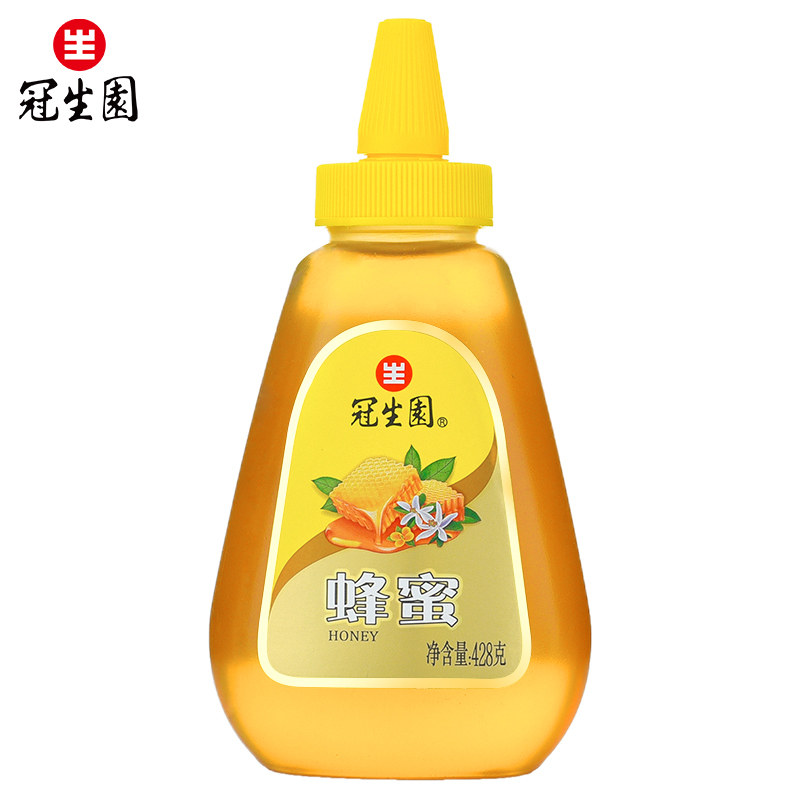 蜂蜜冠生园尖嘴挤压便携428g3瓶量贩蜂蜜