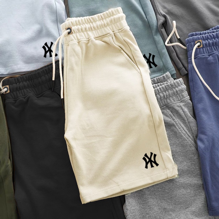 NY裤子男五分裤夏季薄款百搭2021宽松大码运动裤纯棉网红短裤潮流