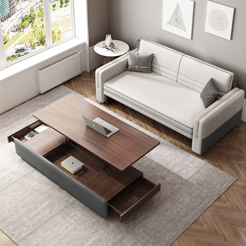 沙发实木可折叠坐卧两用双人多功能客厅北欧风格沙发床