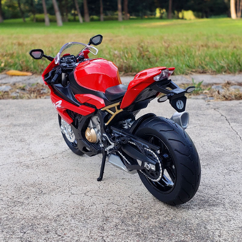 宝马s1000rr战斧合金摩托车仿真声光模型收藏摆件车模