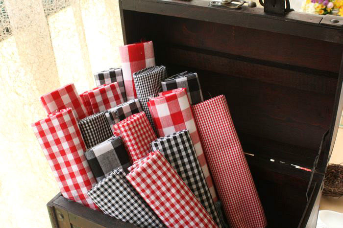 糖果卖花布 黑红格子全棉纯棉布料衬衫连衣裙儿童服装手工diy面料