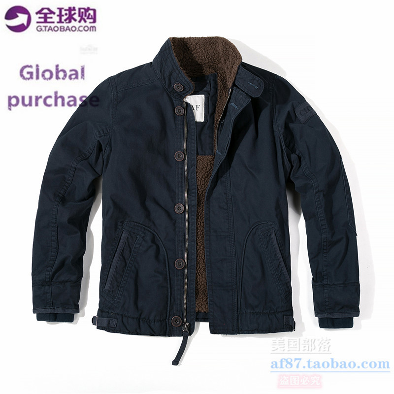 美国正品Abercrombie Fitch20款男AF旗舰野兽羊羔绒加厚夹克外套