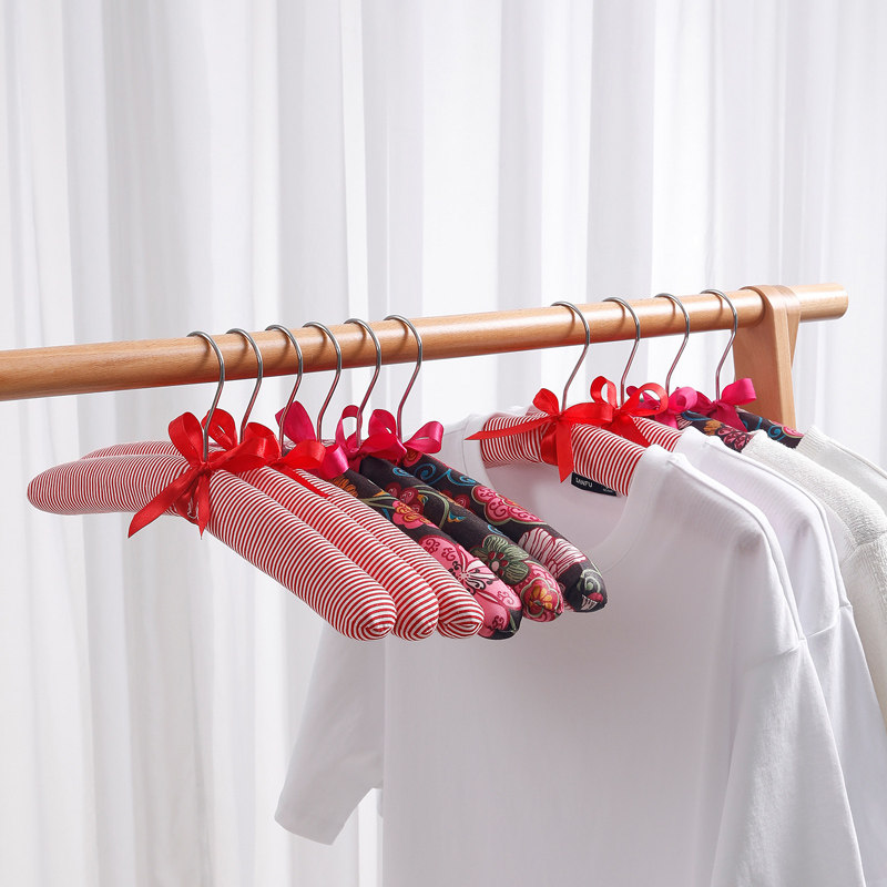 室内包布棉布衣架软海绵防滑防变形不易留痕家用挂毛衣女书衣服架