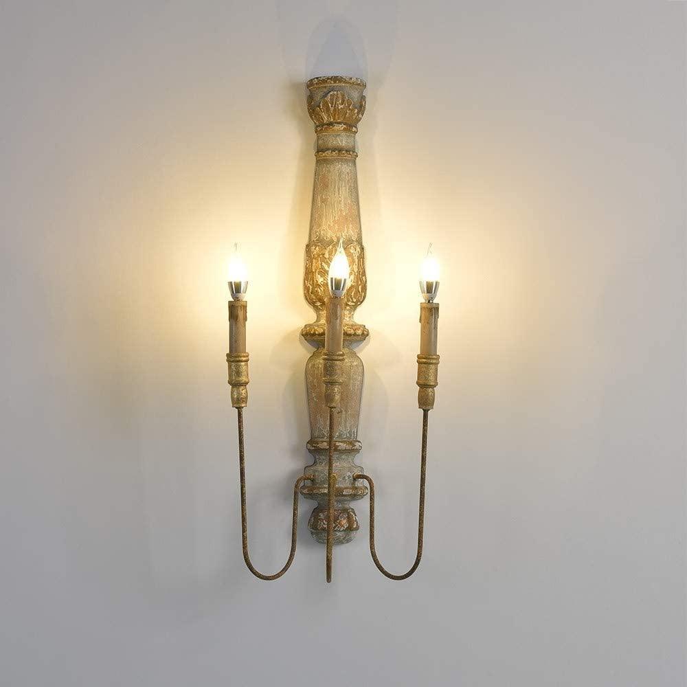 美式乡村复古壁灯实木五金卧室床头头灯别墅壁灯