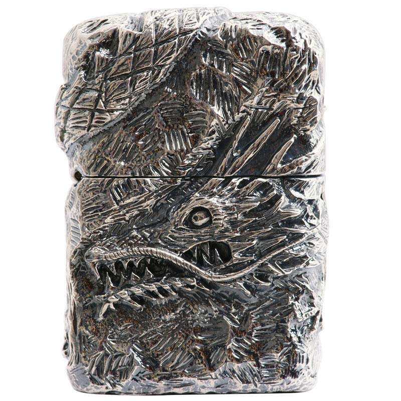 原装zippo打火机日版五面环绕银龙盔甲万恶之龙zippo