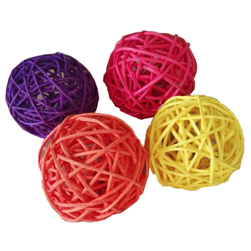 8cm彩色藤球幼儿园装饰品教室吊饰彩球婚礼喜糖空中吊饰