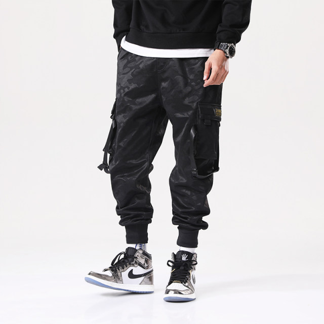 Overalls men's tide brand trousers functional tactical pants loose paratrooper pants high street ins Hong Kong wind pants spring and autumn Overalls men's tide brand trousers functional tactical pants loose paratrooper pants high street ins Hong Kong wind pants spring and autumn