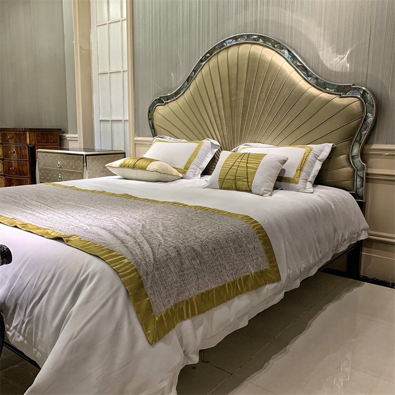 实木框架双人床拉卡萨亚历山大家具卧室18米大床镶嵌实木床