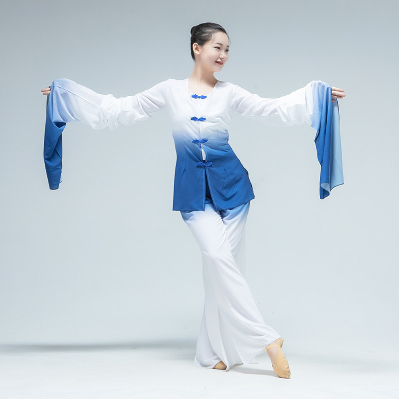 古典舞蹈京剧渐变水袖练功飘逸身韵古典舞服