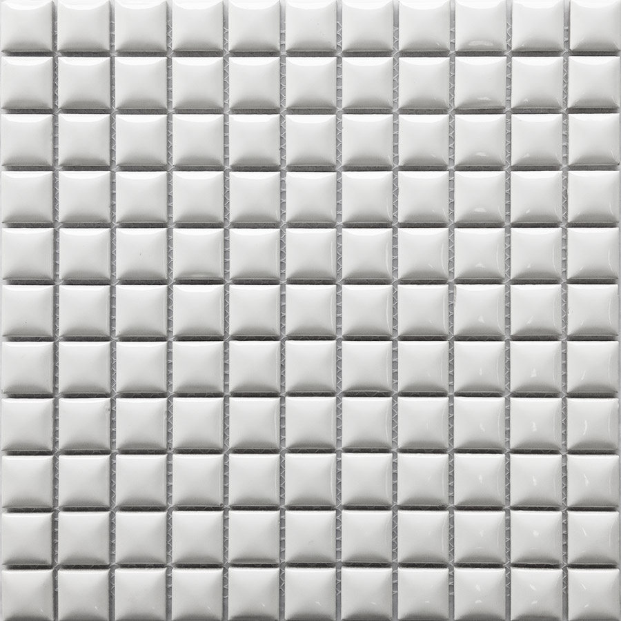 奥廷特陶陶瓷马赛克黑白白色面包凸面瓷砖北欧马赛克