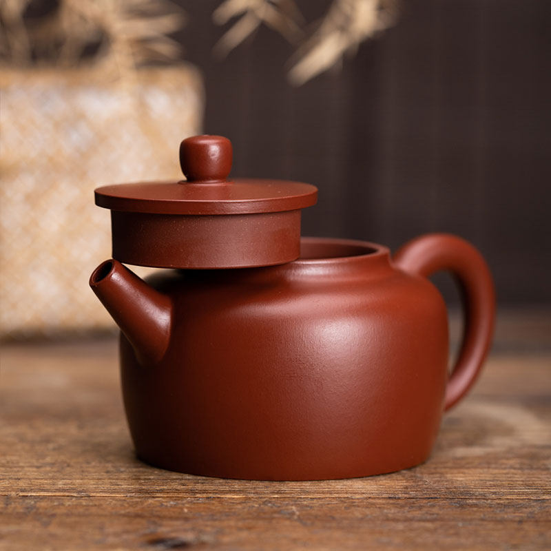 木鱼宜兴谭俊大红袍孔德钟壶手工紫砂壶家用泡茶茶壶