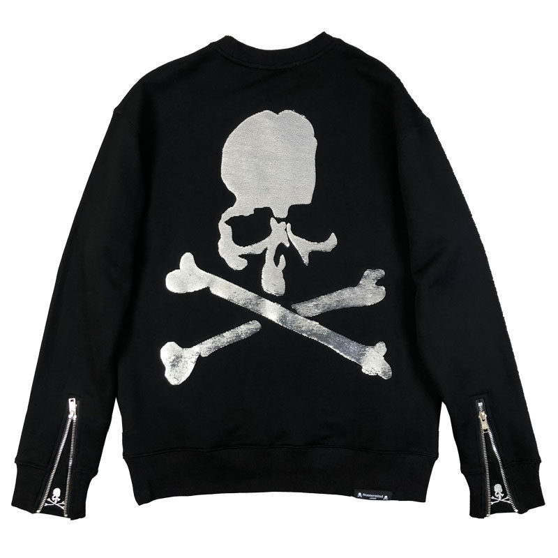 mmj潮牌骷髅宽松卫衣男装暗黑亮片刺绣高端卫衣